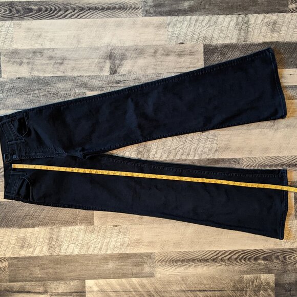 Mother The Hustler Roller Heel Jeans Black Flare High-Rise - Picture 5 of 6